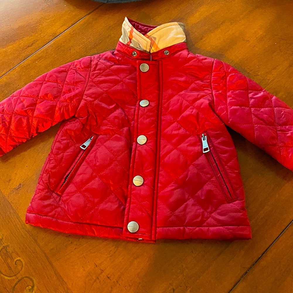 Burberry red quilted jacket